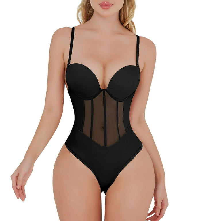 Herrnalise Firm Tummy Compression Bodysuit Shaper with Butt Lifter Women's  Erogenous Body Shaping Clothes Abdomen Shrinking andHip Lifting Body  Shaping Lingerie Elastic Body Thong Black 
