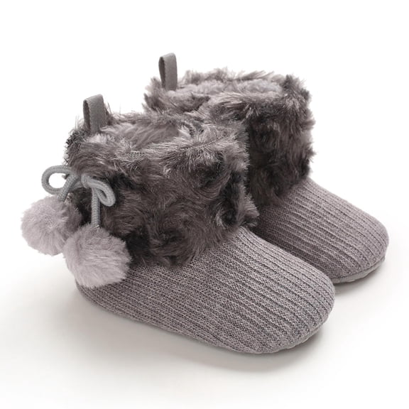 Herrnalise First Walker Baby Boys Girls Shoes Infant Toddler Winter Warm Footwear Bowknot Newborn Prewalker Boots Clearance