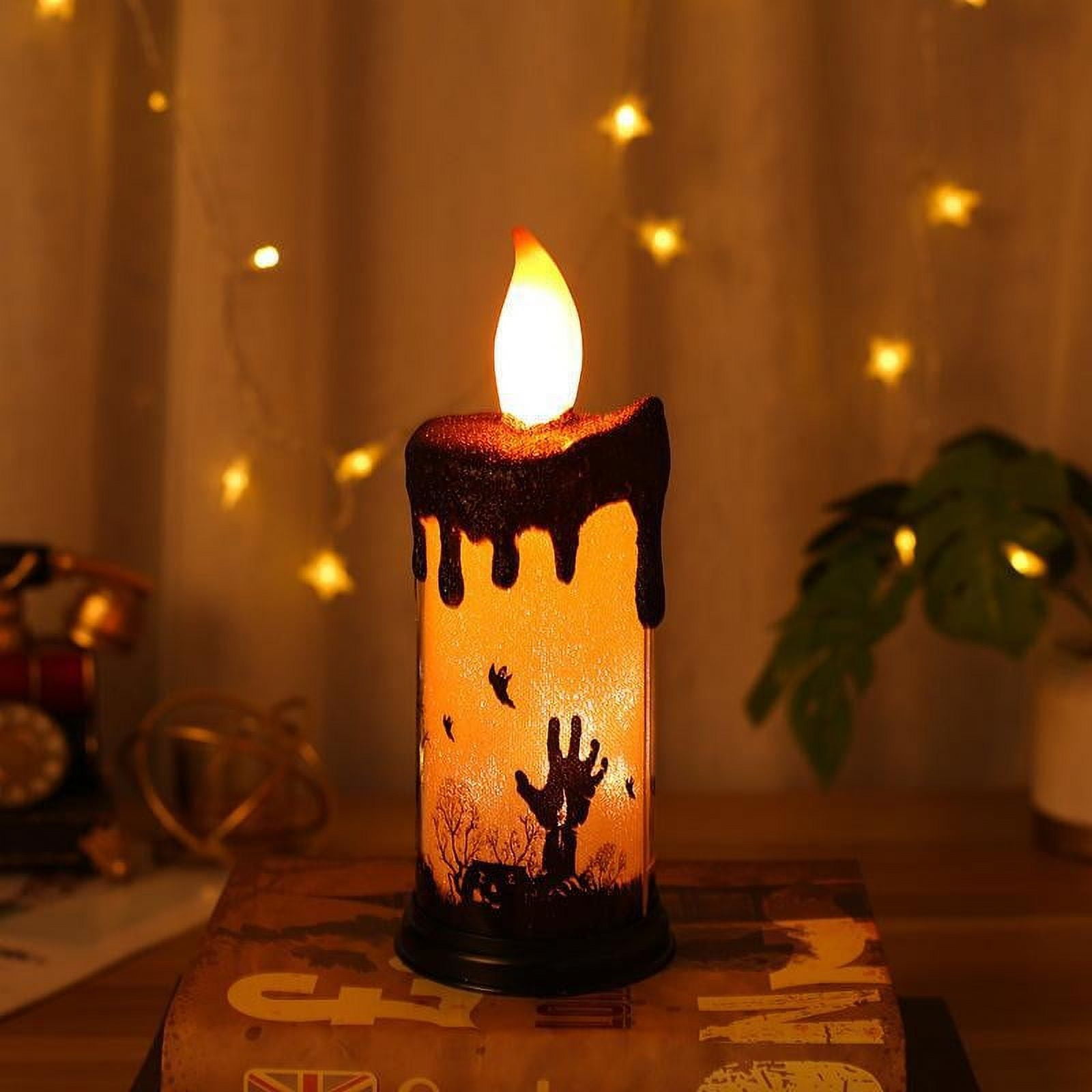 Herrnalise Flameless Flickering Candles Battery Operated,Spinning Water