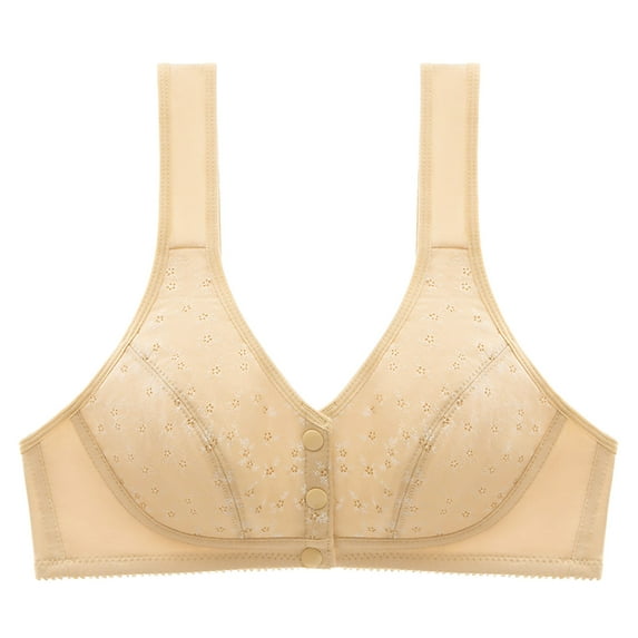 Herrnalise Front Button Bra, Convenient Front Button Bra, Front Closure Sports Bras Women Cotton Ultra Soft Cup, Everyday Sleep Bras, Front Closure Cotton Sports Bras for Women Girls