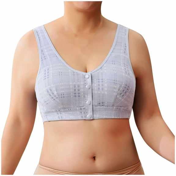 Herrnalise Front Button Bra, Convenient Front Button Bra, Front Closure Sports Bras Women Cotton Ultra Soft Cup, Everyday Sleep Bras, Front Closure Cotton Sports Bras for Women Girls