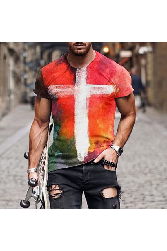 Gift For Men Men Casual Fashion Solid Round Neck Pullover T-Shirt Short Sleeve Tops under $10