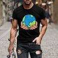 thumbnail image 1 of Herrnalise Gift For Men Men's Fashion Muscular Man Print Fashion Fitness Round Neck Short Sleeve T-Shirt under $10, 1 of 5