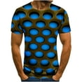 thumbnail image 1 of Herrnalise Gift For Men Men's T-shirt 3D Unrelocated Abstract Print Short Sleeve Round Neck Fashion Casual Daily Holiday T-shirt Top Blouses under $10, 1 of 6