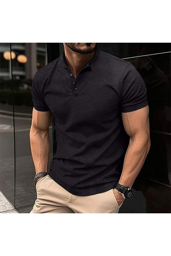 Gift For Men New Fashion Casual Men's T-shirt Print Sports T-shirt Sleeve Round-Neck Blouses & Shirts under $10