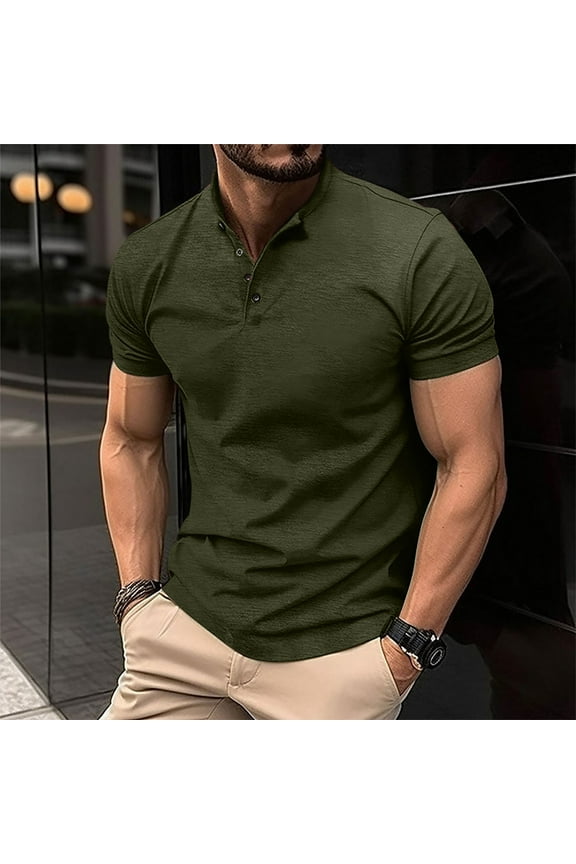 Gift For Men New Fashion Casual Men's T-shirt Print Sports T-shirt Sleeve Round-Neck Blouses & Shirts under $10