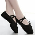 thumbnail image 1 of Herrnalise Girls Ballet Elastic Band Dance Shoes Canvas Gymnastics Flats Split Sole Shoes, 1 of 8