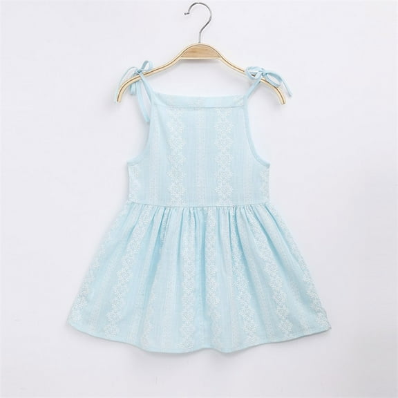 Herrnalise Girls Dresses Cotton Sundress Toddler Summer Clothes Kid Birthday Party Sleeveless Dress 1-5 Years Old