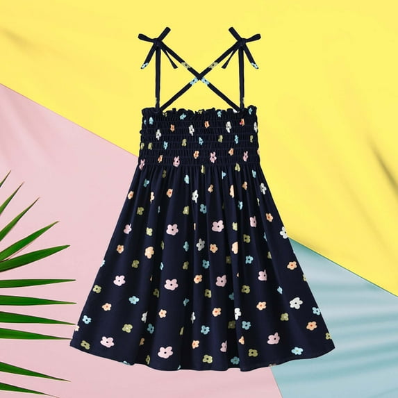SDJMa Girls and Toddlers' Dress Summer Toddler Baby Girls Sleeveless Sling Dress Graphic Print Children's Clothing