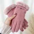 thumbnail image 1 of Herrnalise Gloves For Cold Weather Warm Keep Cold Proof Warm Touchable Screen Winter Thickening Knitting Plush Glove Gifts for Women, 1 of 2