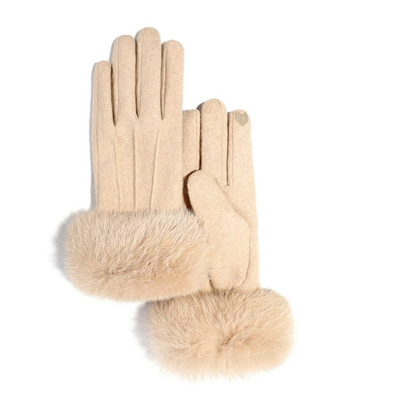 Herrnalise Gloves For Cold Weather Warm Keep Cold Proof Warm Touchable Screen Winter Wool Thickening Plush Glove Gifts for Women