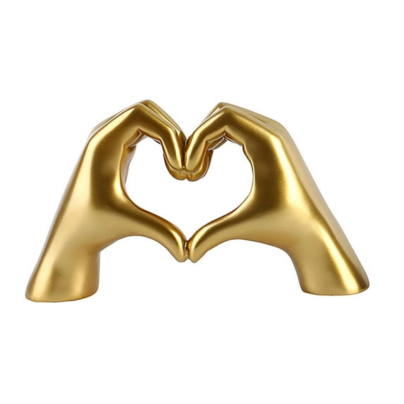 Herrnalise Gold Decor for Living Room Bedroom Bookshelf,Love Finger Aesthetic Statues Peace Sign Decor,Knick Knacks Home Decor for Shelves