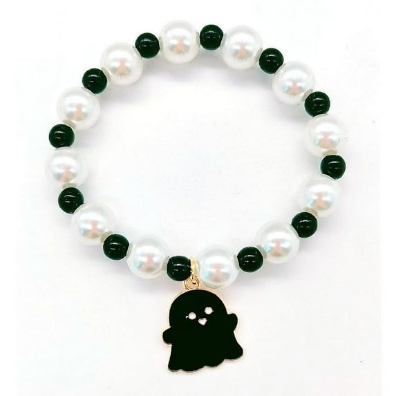 Herrnalise Halloween Bracelets Girls Boys Bracelets with Pumpkin Ghost Bat Moon Wizard Hat Skeleton Cat Halloween Pendants for Halloween Party Favors