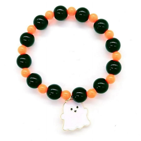 Herrnalise Halloween Bracelets Girls Boys Bracelets with Pumpkin Ghost Bat Moon Wizard Hat Skeleton Cat Halloween Pendants for Halloween Party Favors