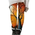 thumbnail image 1 of Herrnalise Halloween Leggings for Women Brushed Halloween Leggings Ankle Length Seasonal Printed Leggings High Waist Stretchy Warm Thermal Pants Tights Orange Graphic Tees for Women For S-2XL, 1 of 5