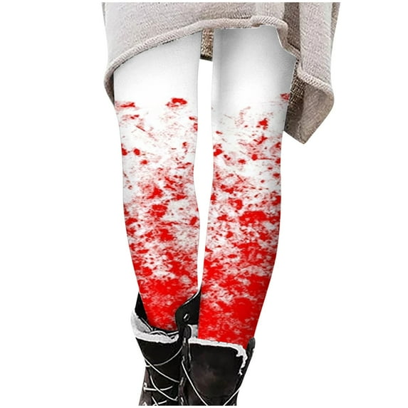 Herrnalise Halloween Leggings for Women Brushed Halloween Leggings Ankle Length Seasonal Printed Leggings High Waist Stretchy Warm Thermal Pants Tights Orange Graphic Tees for Women For S-2XL