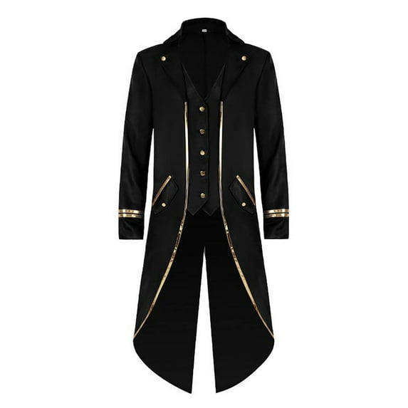 Herrnalise Halloween Men's Costume Men's Mid Length Retro Tuxedo Costume Black