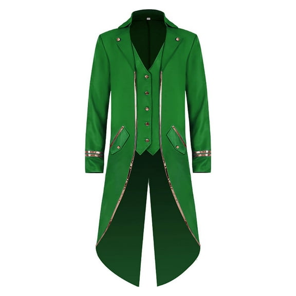Herrnalise Halloween Men's Costume Men's Mid Length Retro Tuxedo Costume Green
