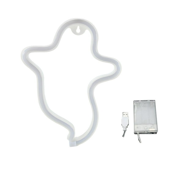 Herrnalise Halloween Neon Sign Halloween Decoration Neon Light LED Sign for Wall Decor with Battery or USB Powered for Halloween Party Kids Gift Living Room Bedroom