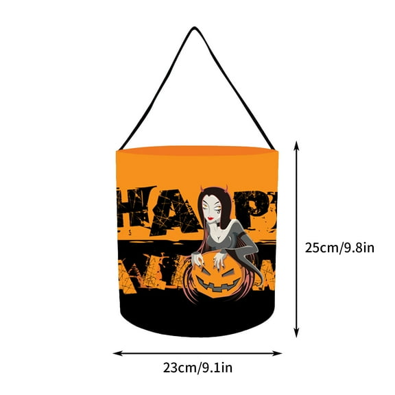 Herrnalise Halloween Reusable Canvas Bags for Trick or Treating 9.8” x 9.1” Halloween Candy Bags Snacks Goodie Gift Tote Bag for Kids Party