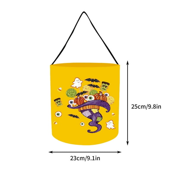 Herrnalise Halloween Reusable Canvas for Kids Trick or Treat Tote Goody Bag for Trick or Treating,Halloween Candy Bags Snacks Goodie Gift Tote Bag With Light for Kids Party Favors