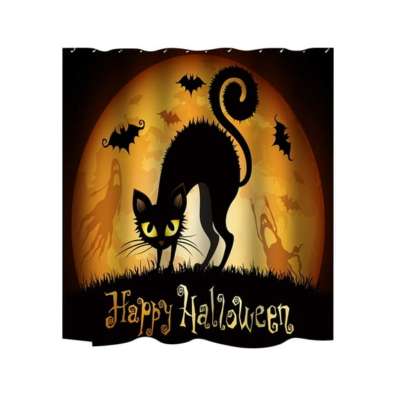 Holloyiver Halloween Shower Curtain for Bathroom, Bath Room Curtain, Fabric Polyester Waterproof Bath Curtains Machine Washable for Halloween Decor 72×72inch with Hooks
