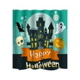 thumbnail image 1 of Herrnalise Halloween Shower Curtain for Bathroom, Thriller House Bat Pumpkin Ghost Bath Room Curtain, Fabric Polyester Waterproof Bath Curtains for Halloween Decor 72×72inch with Hooks, 1 of 9