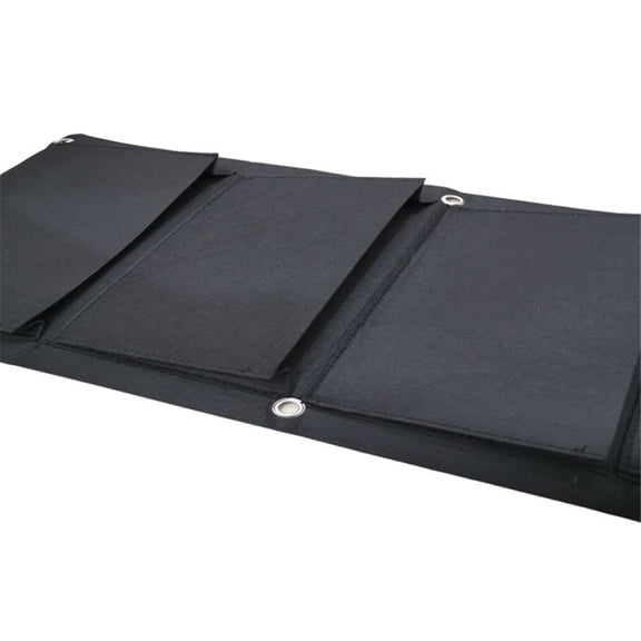 Herrnalise Hanging Planter Bags Wall-Mounted Pouch, 4 Pocket Hanging Vertical Wall Planter Planting Grow Bags Outdoor Indoor Gardening Vertical Flower Container Planting Bags Storage Bags-Black-39Inch