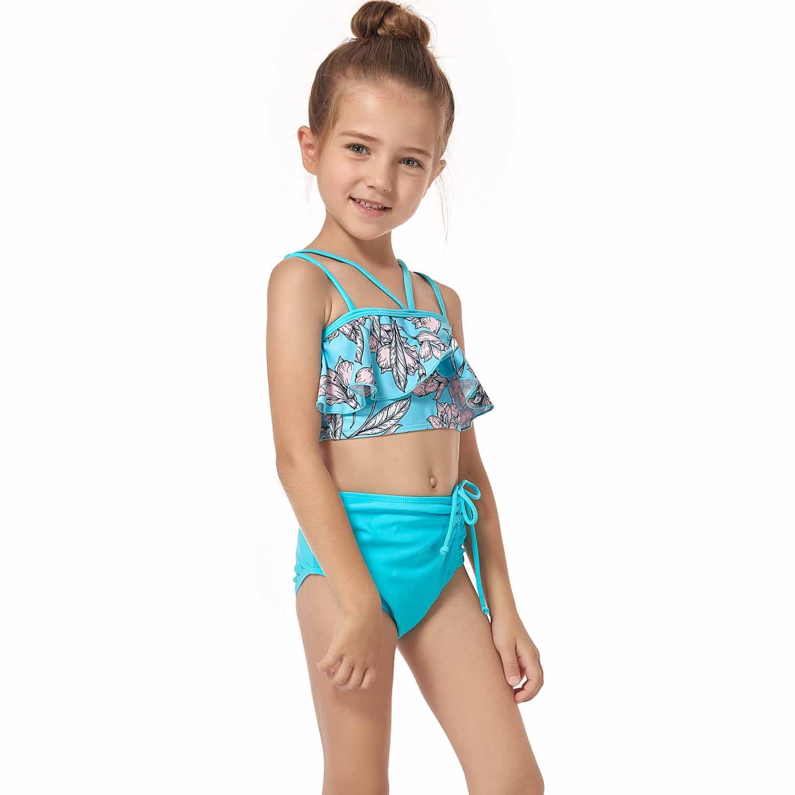 JDEFEG Bathing Suits Two Piece Bikini Oddler Girl 2 Piece Swimsuit