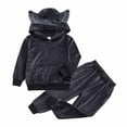 thumbnail image 1 of Holloyiver Infant Baby Girl Fall ClothesHoodie Pullover Sweatshirt OversizedRomper + Long Pants 2Pcs Outfit Set, 1 of 9