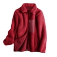 thumbnail image 1 of Herrnalise Jackets For Women Casual Solid Jacket Outdoor Plus Size Windproof Loose Coat Shackets For Women 2024 fall Red,S, 1 of 4