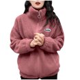 thumbnail image 1 of Herrnalise Jackets For Women Fashion Casual Solid Color Long Sleeve Hoodless Casual Outwear & Jackets Pink,XXXXXL, 1 of 6