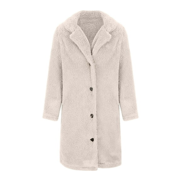 Herrnalise Jackets For Women Loose And Winter Wool Long Sleeved Lapel Wool Medium Long Coat Shackets For Women 2024 fall Beige,XXXXXL