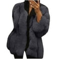 thumbnail image 1 of Herrnalise Jackets For Women Plus Size Winter Warm Loose Stand Collar Hair Plush Jacket Coat Shackets For Women 2024 fall Gray,M, 1 of 6