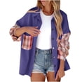 thumbnail image 1 of Herrnalise Jackets For Women Printed Cardigan Jacket Zippered Jacket Long Sleeved Casual Jacket Purple,M, 1 of 5