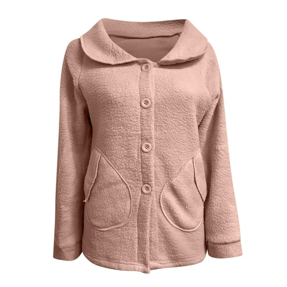 Herrnalise Jackets For Women Solid Zip Pocket Hooded Top Coat Shackets For Women 2024 fall Pink,M