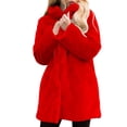 thumbnail image 1 of Herrnalise Jackets For Women Winter Solid Faux Coat Warm Casual Long Jacket Long Sleeve Outerwear Shackets For Women 2024 fall Red,XL, 1 of 5