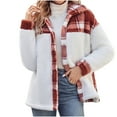 thumbnail image 1 of Herrnalise Jackets For Women Zippered Cardigan Hooded Sweater Coat Long Sleeved Hooded Casual Coat/jacket Shackets For Women 2024 fall Red,L, 1 of 4