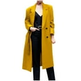 thumbnail image 1 of Herrnalise Jackets For Women Casual Turndown Neck Winter Qutwear Pocket Gradient Solid Hoodless Regular Long Sleeve Shackets For Women 2024 fall Yellow,XL, 1 of 6