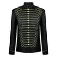 thumbnail image 1 of Herrnalise Jackets for Men Casual Solid Halloween Long Sleeve Retro Short Gold Embroidered Court Tuxedo Costume Jacket Gold, 1 of 6