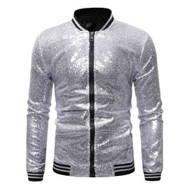 Casual Solid Sequins Turn-back Collar Outerwear Casual Solid Sequins Turn-back Collar Outerwear