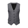 thumbnail image 1 of Holloyiver Jackets for Men Men's Herringbone Tweed Suit Vest Casual Wool Blend Wedding Waistcoat Business Suit Vest Slim Fit Dress Vest Gray, 1 of 6