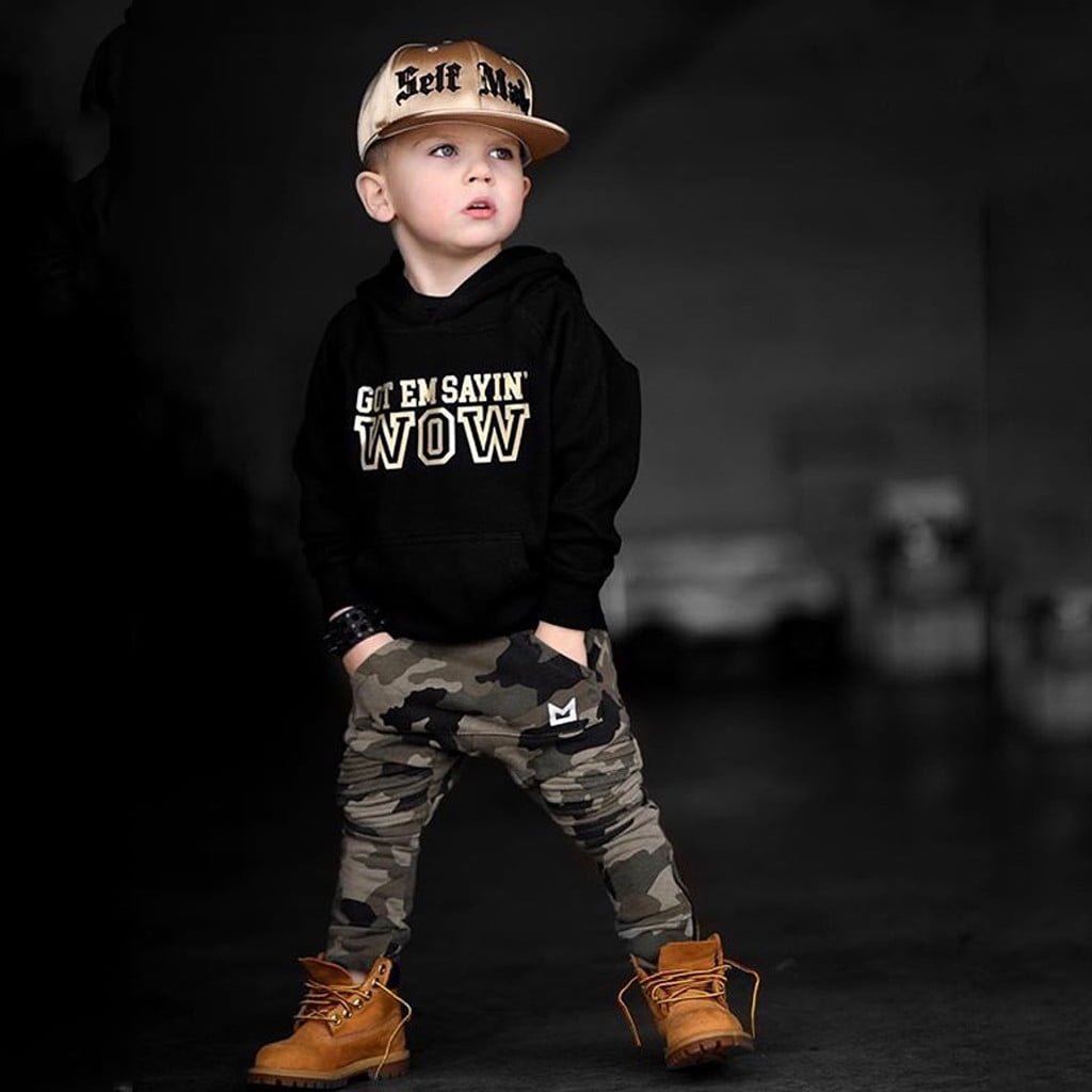 Herrnalise Kid Toddler Baby Boy Long Sleeve Hooded Sweater + Herrnalise Kid Toddler Baby Boy Long Sleeve Hooded Sweater +