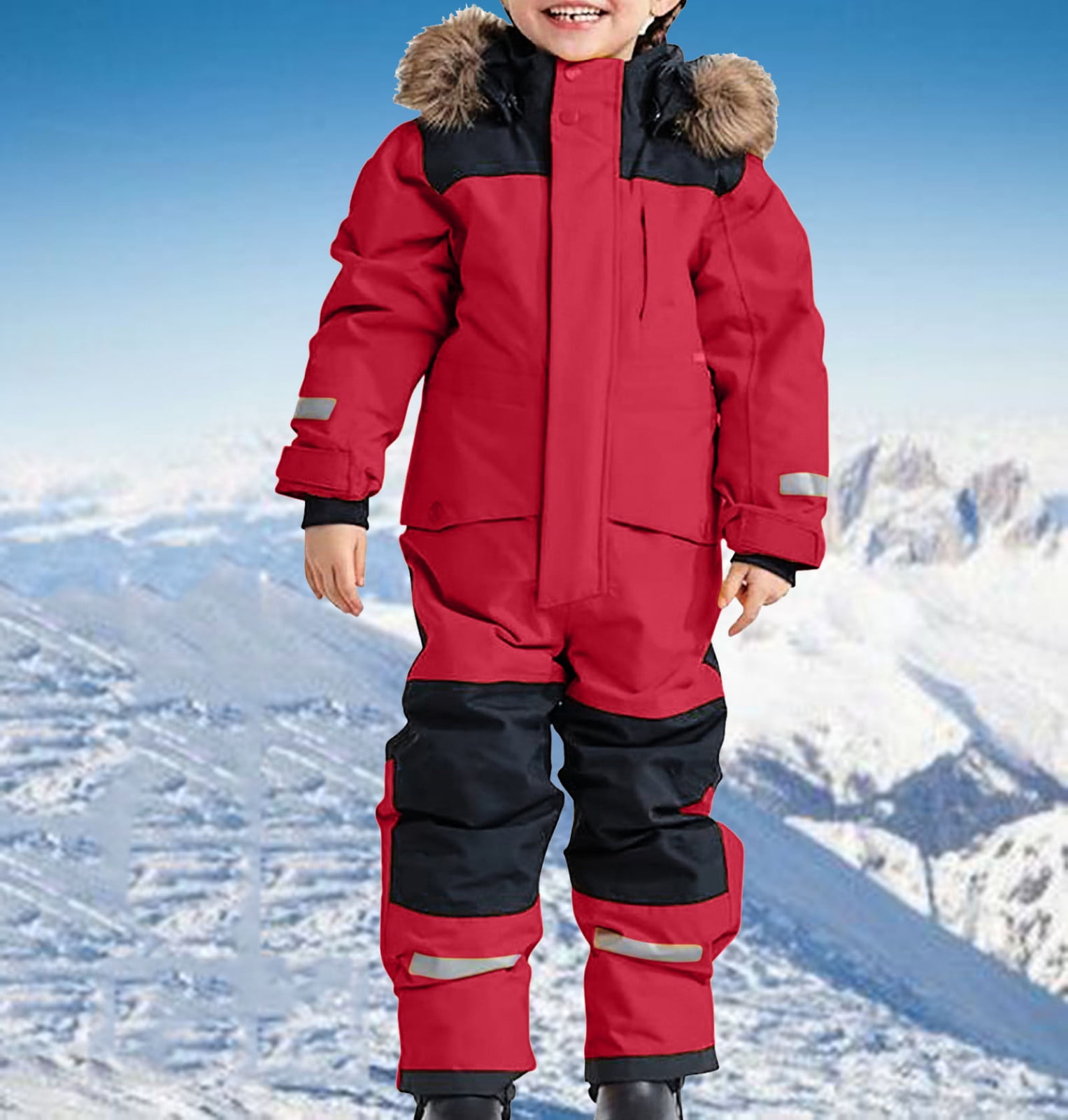 Herrnalise Kids Girls Boys Ski Suits Jumpsuits Waterproof Windproof One