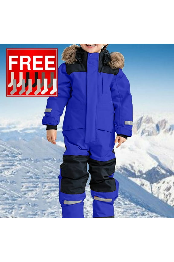 Kids Girls Boys Ski Suits Jumpsuits Waterproof Windproof One Piece Snowsuits Winter Warm Outdoor Jackets Coats For 9M-14Y