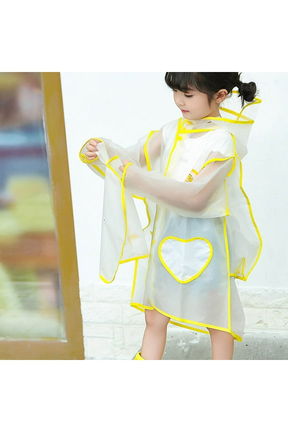 Kids Rain Coat for Girls Boys Cartoon Toddler Rain Wear Children Transparent Raincoat Jacket Poncho For 6 Years