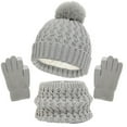 thumbnail image 1 of Herrnalise Kids Winter Beanie Hat Scarf Gloves Set Pompom Toddler Warm Knit Cap Mittens Fleece Lined Neck Warmer for Boys Girls, 1 of 4