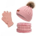 thumbnail image 1 of QISIWOLE Kids Winter Beanie Hat Warm Knit Thick Ski Cap With PomPom And Scarf Gloves Set For Girls Boys Clearance, 1 of 4
