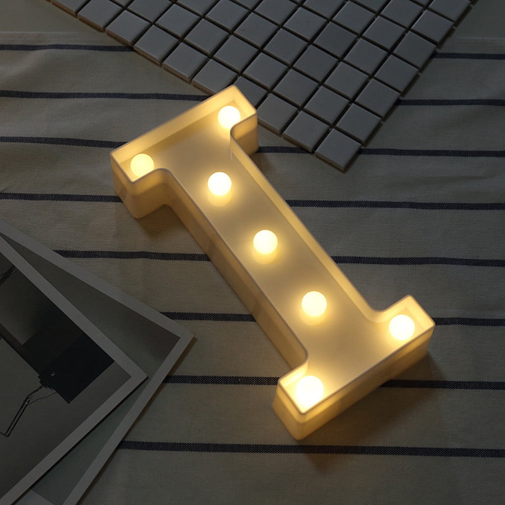 Herrnalise LED Marquee Letter Lights Sign,Battery Powered Sign Letter with Lights for Wedding Engagement Birthday Party Decoration I