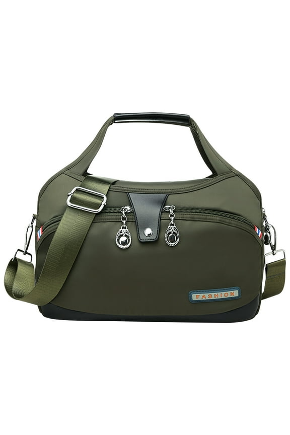 Ladies Large-Capacity Waterproof Anti-Theft Fashion Handbag , Women'S All-Match Oxford Cloth Shoulder Bag Messenger Bag, Army Green